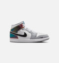 Air Jordan 1 Mid SE Men's Lifestyle Shoes - Black White Wolf Grey